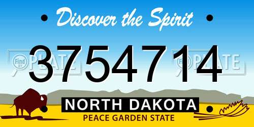 3754714 North Dakota License Plate