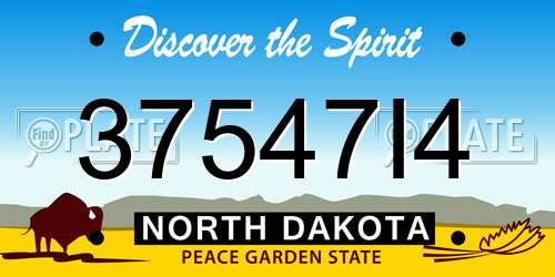 37547I4 North Dakota License Plate