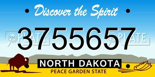 3755657 North Dakota License Plate