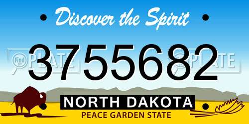 3755682 North Dakota License Plate