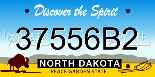 37556B2 North Dakota License Plate