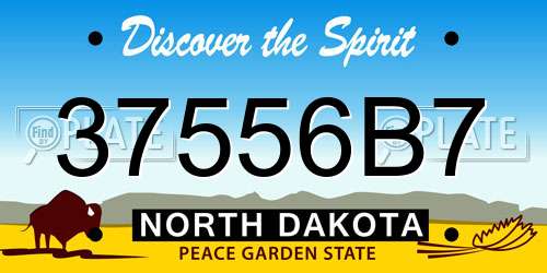37556B7 North Dakota License Plate