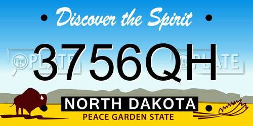 3756QH North Dakota License Plate