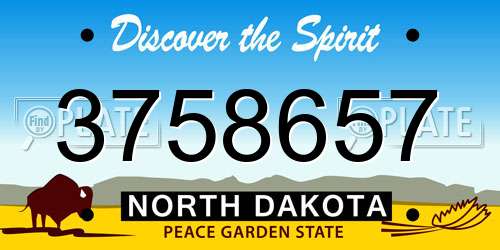 3758657 North Dakota License Plate