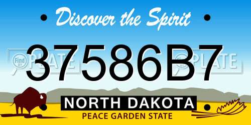 37586B7 North Dakota License Plate