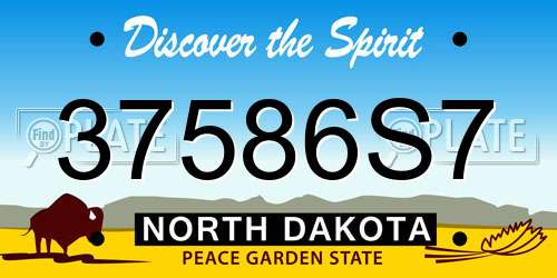 37586S7 North Dakota License Plate