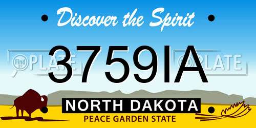 3759IA North Dakota License Plate