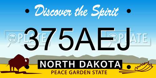 375AEJ North Dakota License Plate