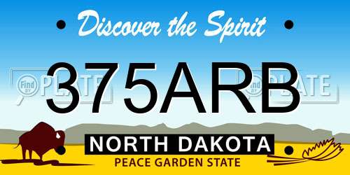 375ARB North Dakota License Plate