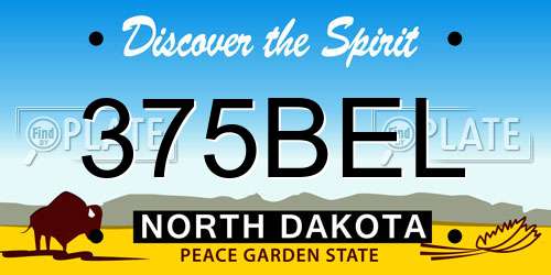375BEL North Dakota License Plate