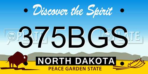 375BGS North Dakota License Plate