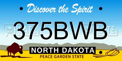 375BWB North Dakota License Plate