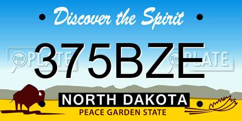 375BZE North Dakota License Plate
