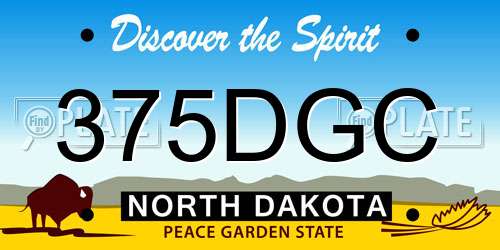 375DGC North Dakota License Plate