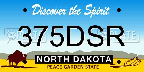375DSR North Dakota License Plate