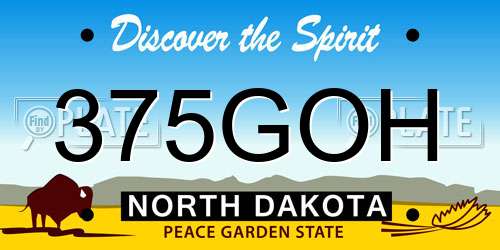 375GOH North Dakota License Plate