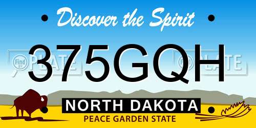 375GQH North Dakota License Plate