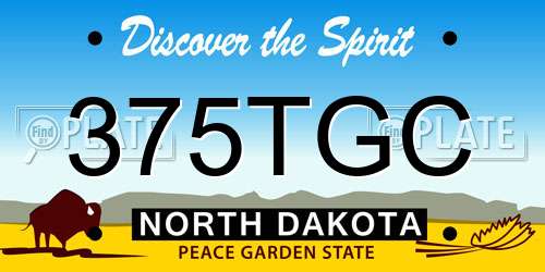 375TGC North Dakota License Plate