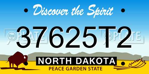 37625T2 North Dakota License Plate