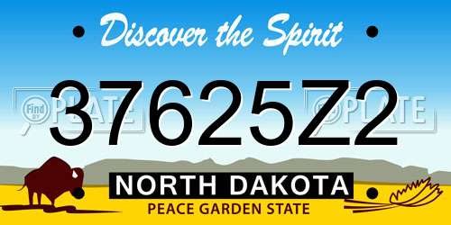 37625Z2 North Dakota License Plate