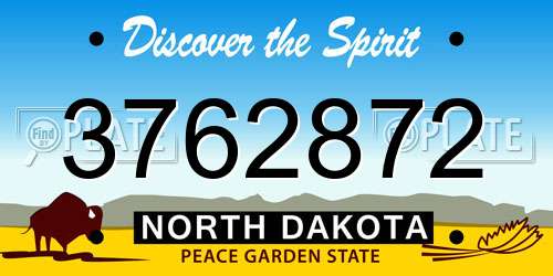 3762872 North Dakota License Plate