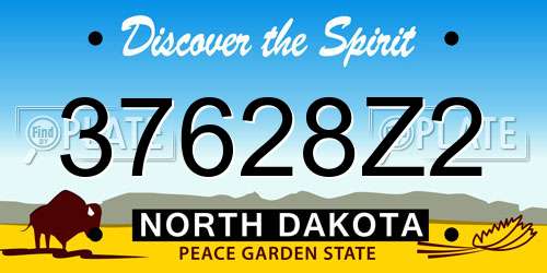 37628Z2 North Dakota License Plate
