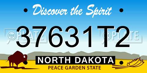 37631T2 North Dakota License Plate