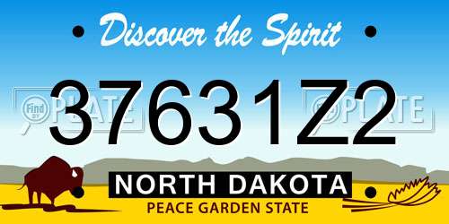 37631Z2 North Dakota License Plate