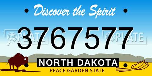 3767577 North Dakota License Plate