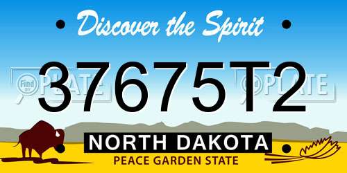 37675T2 North Dakota License Plate