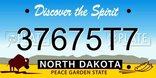 37675T7 North Dakota License Plate