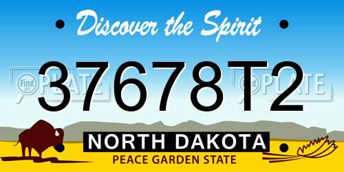 37678T2 North Dakota License Plate