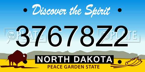 37678Z2 North Dakota License Plate