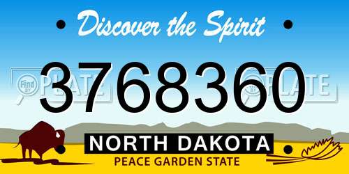 3768360 North Dakota License Plate