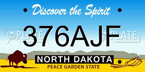 376AJF North Dakota License Plate