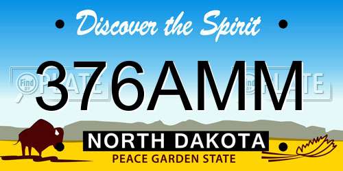 376AMM North Dakota License Plate