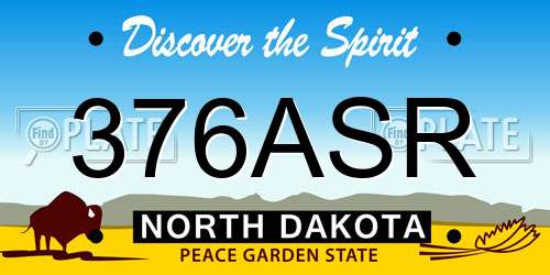 376ASR North Dakota License Plate