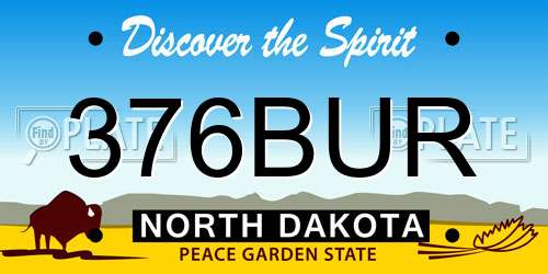376BUR North Dakota License Plate