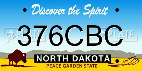 376CBC North Dakota License Plate