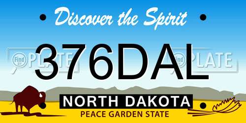 376DAL North Dakota License Plate