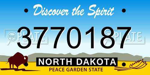 3770187 North Dakota License Plate