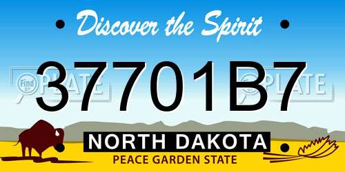 37701B7 North Dakota License Plate