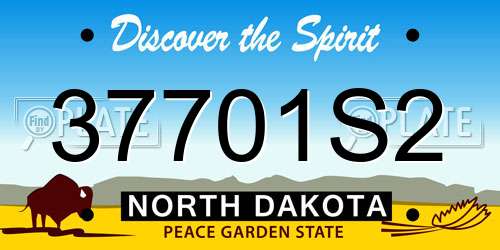 37701S2 North Dakota License Plate