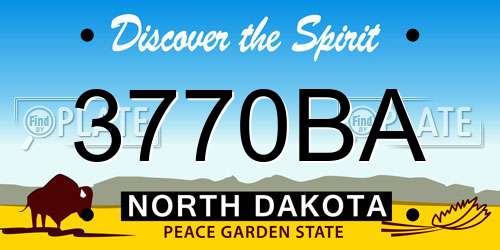 3770BA North Dakota License Plate