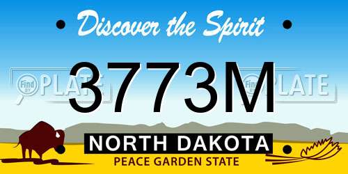 3773M North Dakota License Plate
