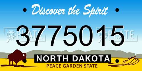 3775015 North Dakota License Plate