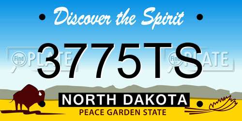3775TS North Dakota License Plate