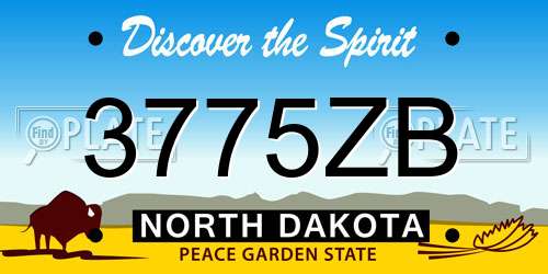 3775ZB North Dakota License Plate
