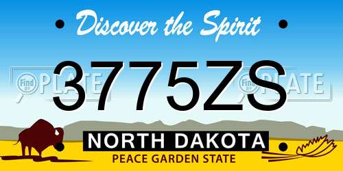 3775ZS North Dakota License Plate