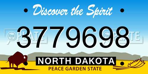 3779698 North Dakota License Plate